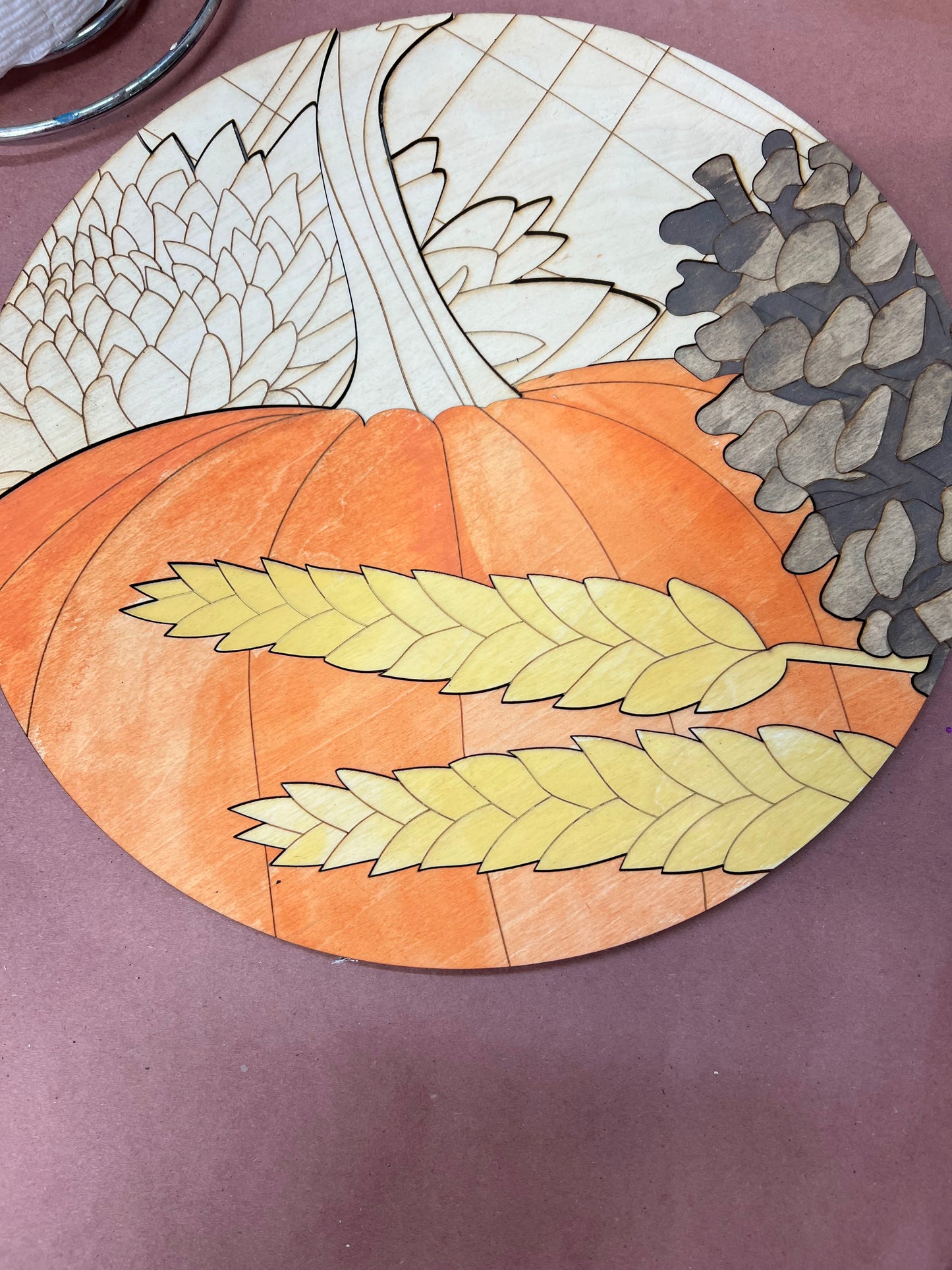 Wood Blank Fall Harvest Round