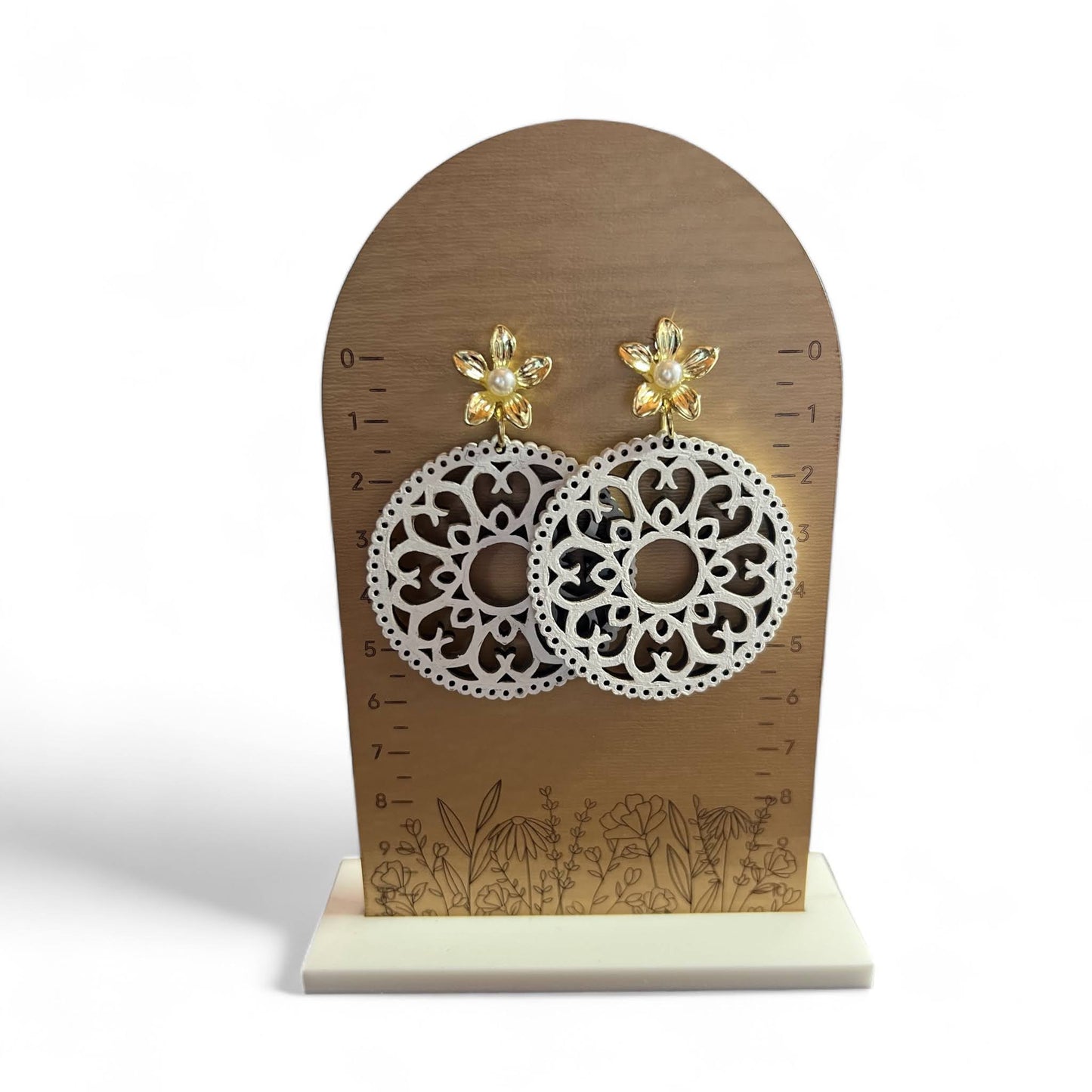 Light Wood With White Accents And Gold Posts