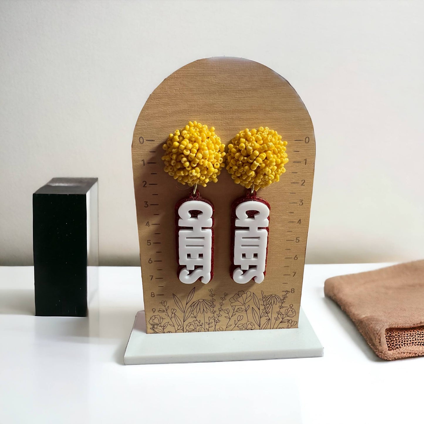 Beaded Pom Pom Team Earrings