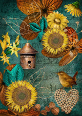 Autumn Sunflowers Rice Paper