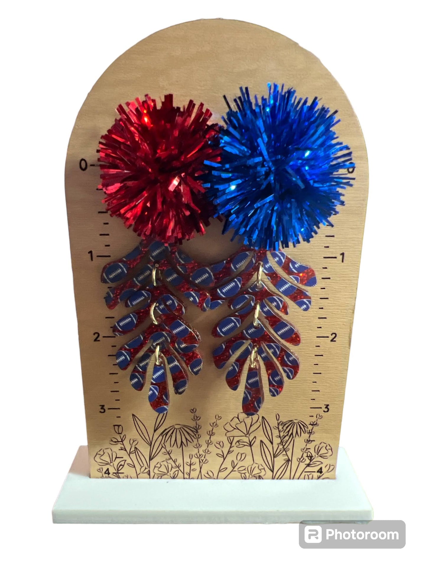 KU Earrings With Acrylic