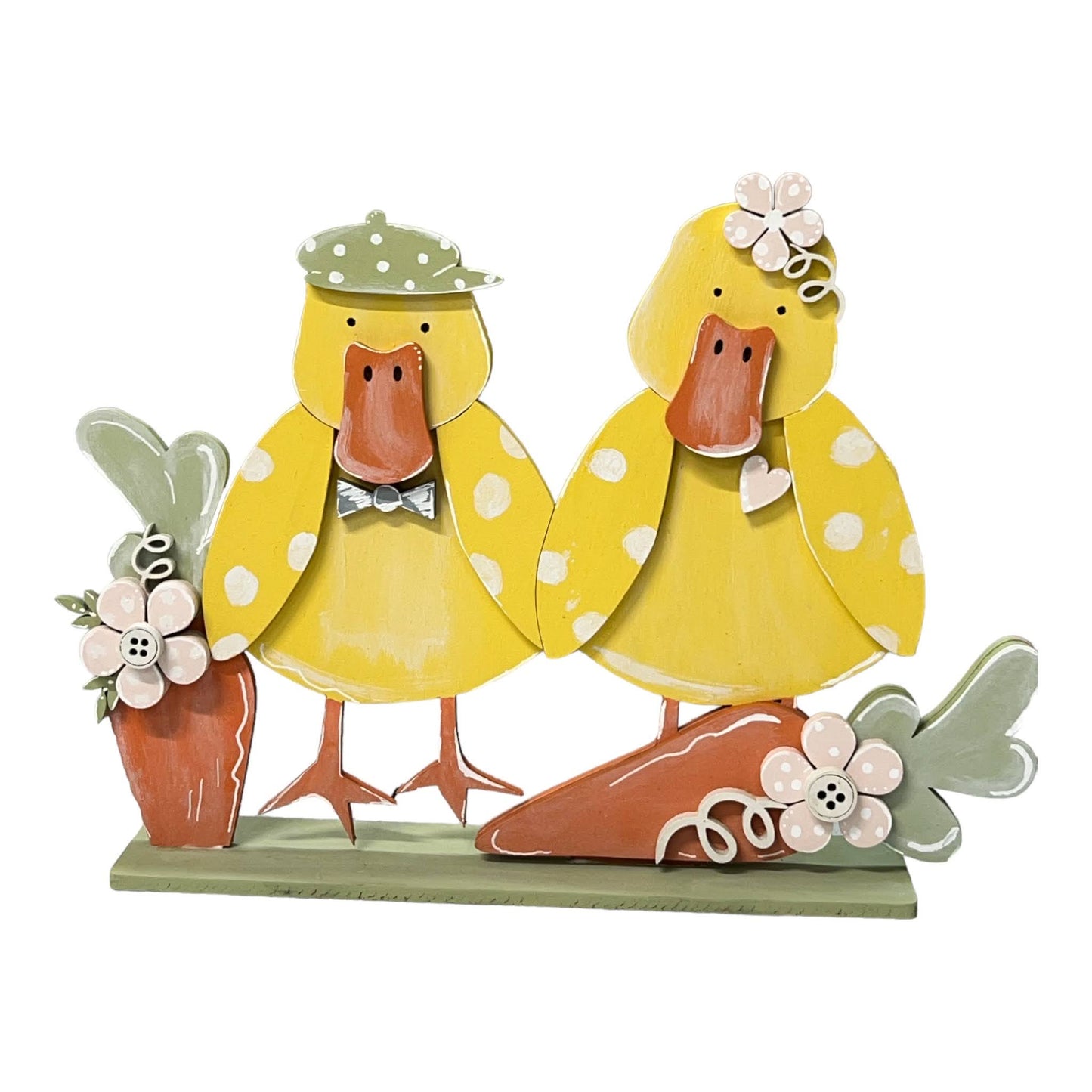 Wood Blank Standing SpringTime Ducks