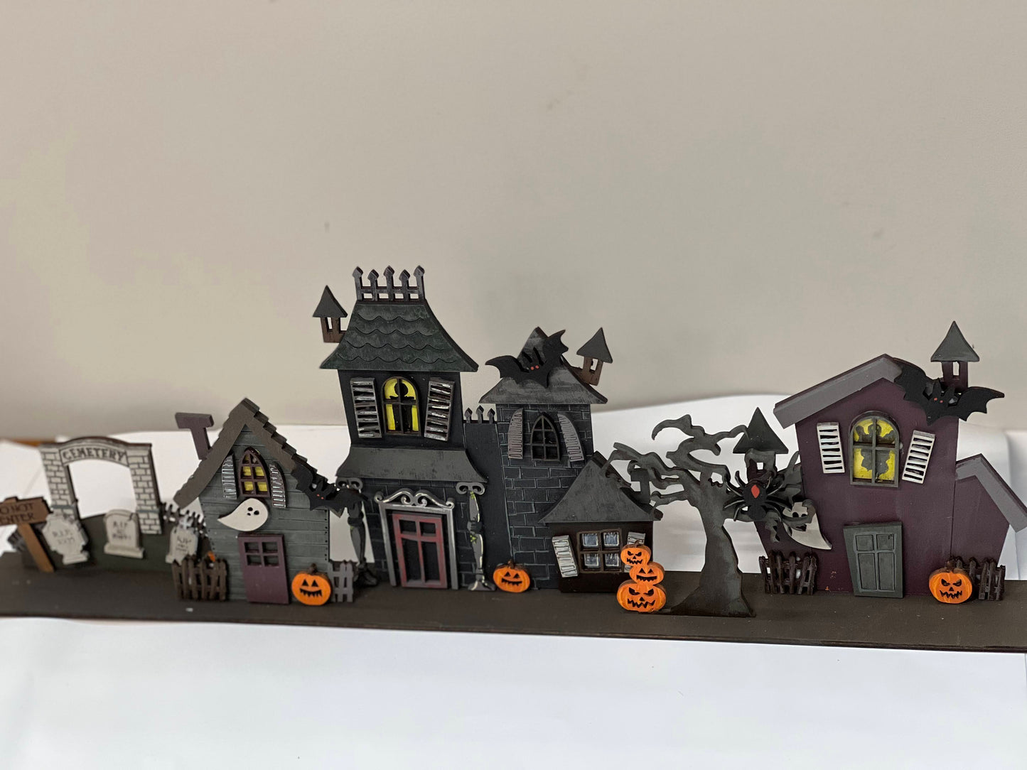 Wood Blank Halloween Houses and Finished Pieces