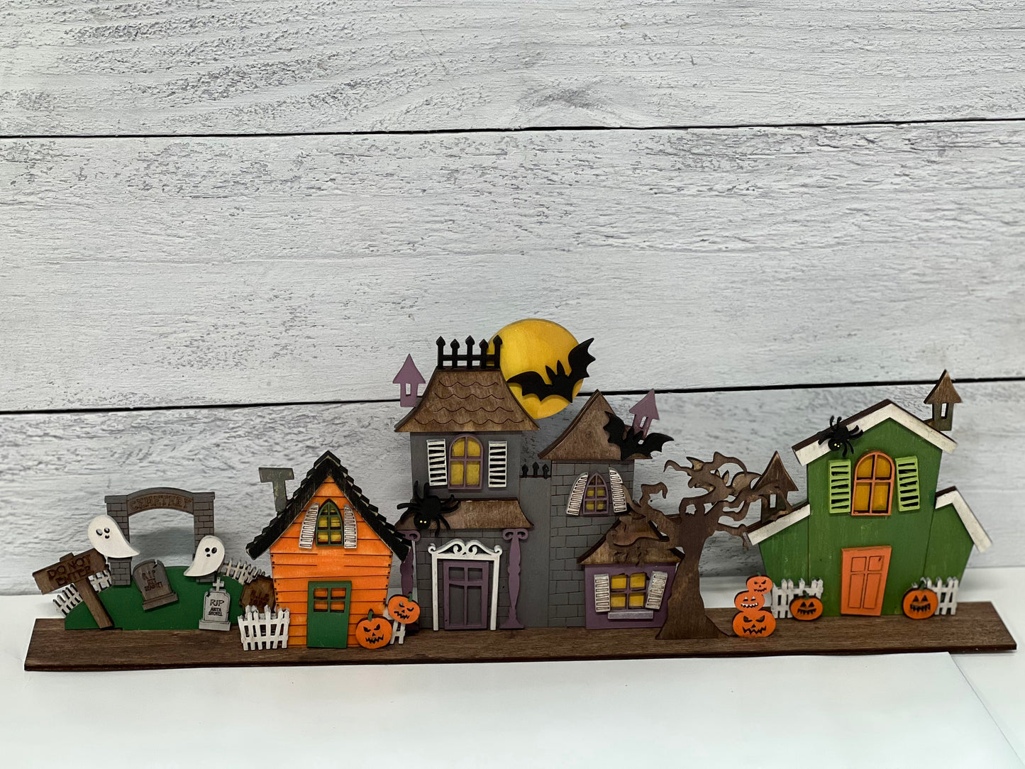 Wood Blank Halloween Houses and Finished Pieces
